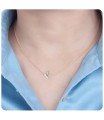 Silver Initial Letter Necklace V SPE-5562